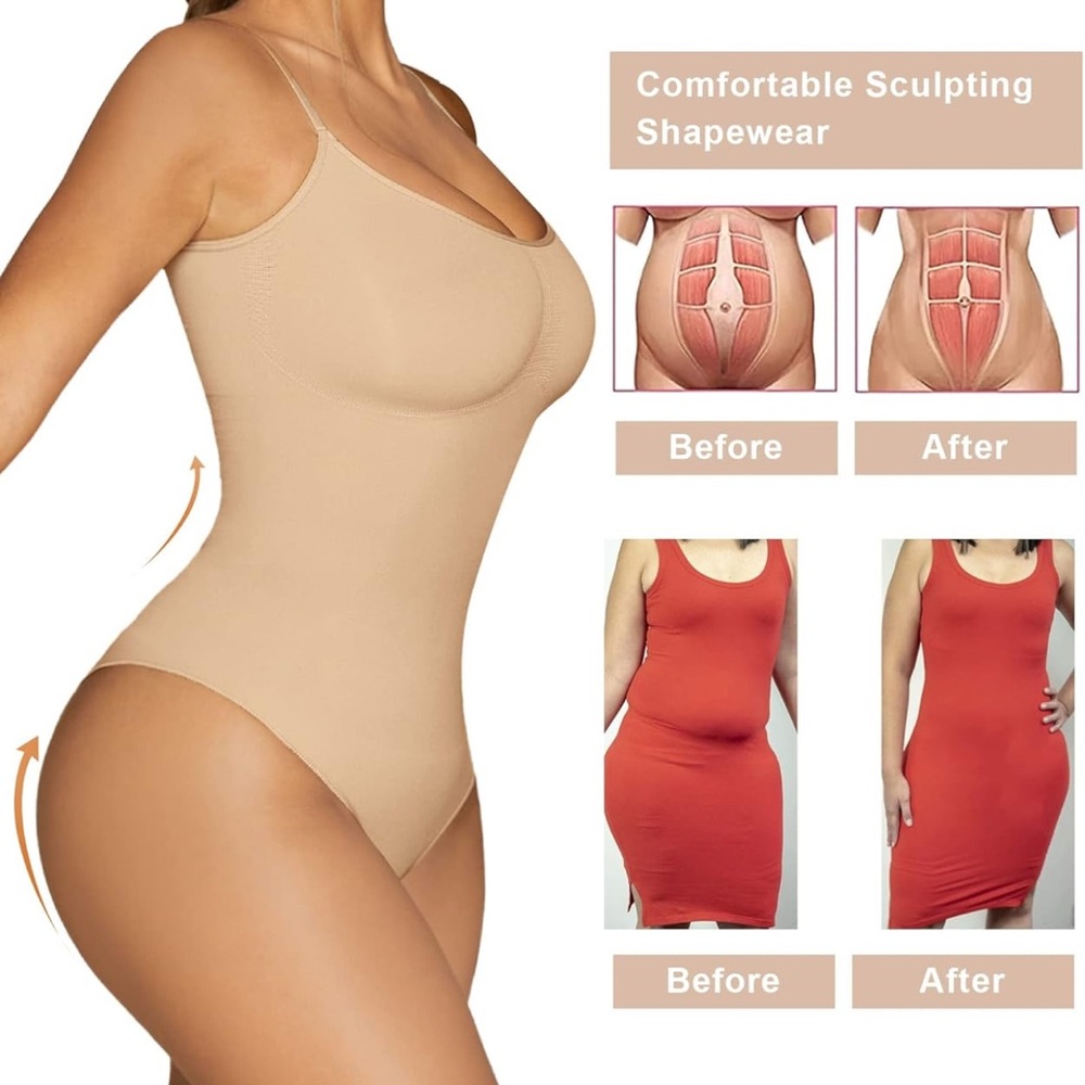 NIP SHAPERX Women's Shapewear Bodysuit Tummy Control Seamless Sculpting Sz S/M